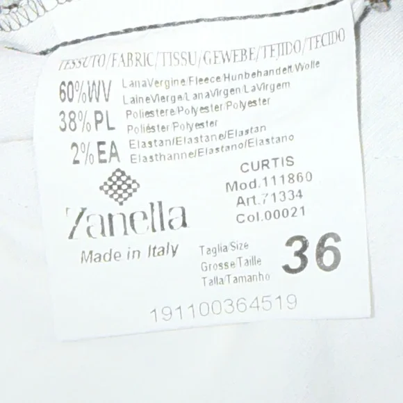 Zanella Curtis Wool Blend Dress Pants Size 36 Made in Italy Gray Tailored - Picture 11 of 11